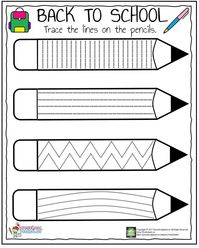 Here is tracing worksheet for preschoolers and firs graders. Kids will improve tracing ability and color the pencils for fun! This pencil tracing worksheet is in pdf format and ready to print. Have fun!