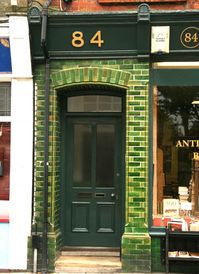 Details of Buildings from Lewes England Useful for Modellers and Doll's Houses: Victorian Green Tiles Often Line Shop or Dwelling Entrances on the High Street