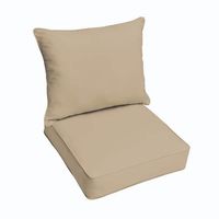 SORRA HOME 23 x 25 Deep Seating Outdoor Pillow and Cushion Set in Solid Tan HD813401CP - The Home Depot