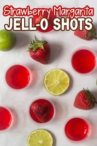 I love this strawberry Margarita recipe made with tequila and strawberry jello. The red color is perfect for Valentine's Day, the Super Bowl or a birthday party.