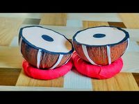 How To Make Mini Tabla | From Coconut Shell | Indian Instrument | DIY By Punekar Sneha. - YouTube