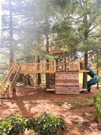 A three-story treehouse made by a DIY dad for three crazy boys!