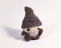 Gandalf the Grey from Lord of the Rings Crocheted Amigurumi Kawaii Keychain Miniature Doll "Pod People"