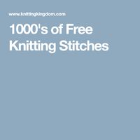 1000's of Free Knitting Stitches