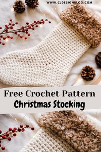 How to Crochet a Christmas Stocking for beginners - CJ Design Blog