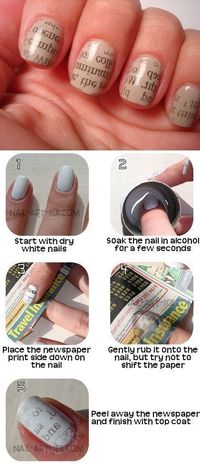 DIY Newspaper nails. SO COOL!!!!!!!