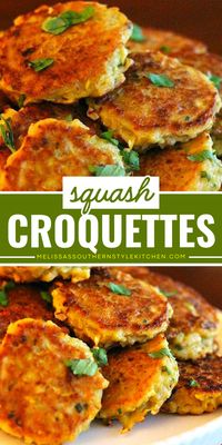 A golden crispy squash croquette recipe is perfect if you're looking for a veggie side dish! Learn how to make the BEST squash croquettes and impress your family. Save this simple and the best BBQ side served with your favorite entrees year-round!