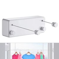 PRICES MAY VARY. ✅Clothesline Retractable - Apply with retractable design,multiple hanging needs for hanging different types of clothing: swimming suits, towels, blouses, quilt, socks ✅Heavy duty - Made of premium ABS material and aluminum bracket, this laundry line is heat-resistant, ensuring high quality and longevity. ✅Capacity - This adjustable drying line extends to 4.2 meters (13.8 feet), has double ropes and can bear 20 kg (44 pounds) for each line.Great gift idea for men, women, mom, hom