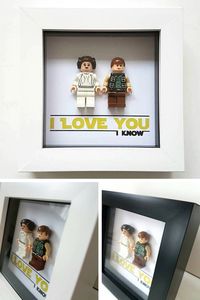 This Star Wars inspired Hans Solo and Princess Leia lego wall art is the perfect Valentine's day gift idea for him. It's is also perfect for anniversary for geek couples. #ad #starwars #hansolo #leia #giftidea #giftforhim #valentinesdaygift #anniversarygift #geek #fangift #love #wallart #walldecor #lego