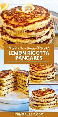 This recipe is a must-try for all pancake lovers. Lemon ricotta pancakes have a light, fluffy texture, and a burst of lemon flavor that is out-of-this-world delicious. Ricotta cheese makes these pancakes not only soft and pillowy, but also taste creamy, while lemon juice and zest give them a classic citrusy fresh flavor.