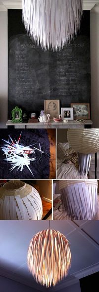 Paper Lampshades - Can actually do this over colourful lamp shades to make it go more with your decor