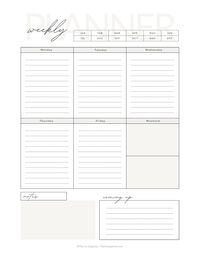 Free Weekly Planner Printable. weekly planner template. weekly calendar printable. weekly planner printable.