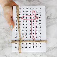 Custom DIY Word Search Christmas Wrapping Paper | Unique Last Minute Holiday Gift Wrap Ideas