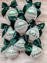 Emerald and Gold Personalized Bridesmaid Bridal Party Ornament Gift christmas Ornament Winter Wedding December gifts Under 25 Custom - Etsy