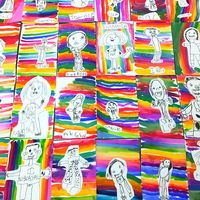 Cassie Stephens: Kindergarten Rainbows and Self-Portraits!