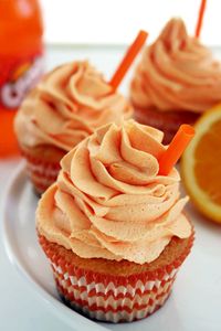 These Orange Crush Cupcakes are a perfect summer treat. This cupcake recipe is great to serve at parties or to carry along for a picnic.