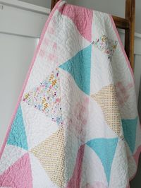 Baby Quilt, Pastel baby Quilt, Baby Girl, Baby Shower Gift, Grandchild Gift