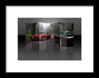 Red Framed Print featuring the mixed media Ferrari Power by Marvin Blaine