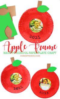 Paper Plate Apple Frame Craft Back to School Craft