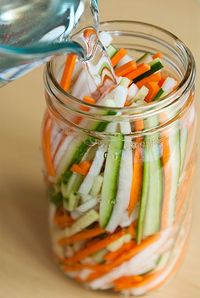 How to make Vietnamese Pickled Vegetables. Great for adding to a sandwich!