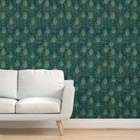 Peacock Feather Nouveau {Emerald} - Spoonflower