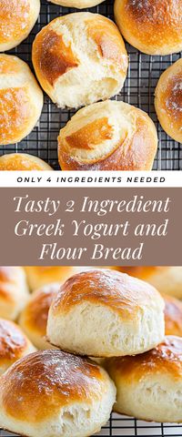 This Tasty 2 Ingredient Greek Yogurt and Flour Bread is so simple to whip up! It's fluffy, healthy, and ideal for a quick breakfast or snack when you're short on time but still want something delicious.