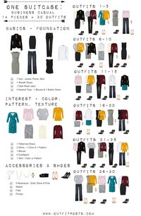 One suitcase: business casual - checklist graphic