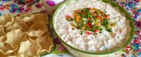 Sour Cream Dip, German party dip with step-by-step instructions for preparing and serving this Confetti dip at your next party. Very healthy.