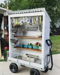 Catrina Burgess | The new produce stand is finished! Can’t wait to stroll this down the road to the office and see it stocked full of goodies! #producestand… | Instagram