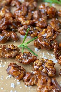 Candied Balsamic-Rosemary Walnuts - thecafesucrefarine.com. BE CAREFUL. Do. Not use Balsamic concentrate as it higher in sugar and burns easily.....but is terrific if recipe followed.