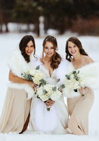 Photographer: @katemerrillphoto Winter Wedding Ideas - Bridal Fur Shawls 10% Off code - BEBEAUTIFUL Order Number: 2641755179