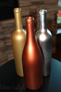 blue i style: {decorating with style} Metallic Wine Bottle Vases for Fall