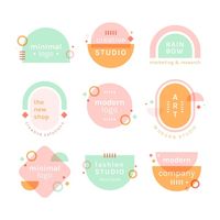 Pastel colors minimal logo set | Free Vector #Freepik #freevector #logo #label #design #badge