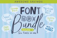 - MEXICAN FONT

Font Box Bundle Volume 1 is a great font pack containing SIX of my fonts which go great on their own or mixed and matched together. So fun and the possibilities are endless! Go big on savings, too!