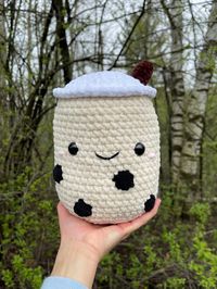 This boba plushie is the perfect gift for any occasion! This listing is for one boba plushie. You can order as much as you'd like! It measures about 9 inches tall by 6 inches wide. This plushie is made to order. Each plushie is carefully handmade with love and care for each customer.  Since these are handmade, not all plushies will look the same. There might be slight differences between the plushie you receive and the plushie in the photo. **Note: small pieces on this plushie make it unsuitable