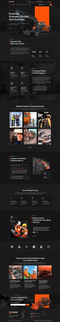 Debuild - Mining & Industry Elementor Pro Template Kit, #Kit, #advertisement, #Template, #Pro, #Elementor, #Industry, #ad