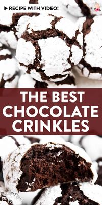 These Chewy Chocolate Crinkle Cookies are soft and turn out picture-perfect! An EASY dough make these the best Christmas cookies for your holiday baking! | #cookies #chocolate #Christmascookies #Christmascookies #Christmascookieexchange #Christmascookierecipe #holidaybaking #holidayrecipes #baking #easyrecipes