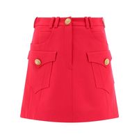 Balmain Western A-Line Cut-Out Skirt