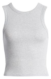 A ribbed-to-fit tank will be your summery staple. 18 1/2" length (size Medium) Scoop neck 95% cotton, 5% spandex Machine wash, tumble dry Imported