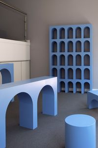 Matteo Pacella and Philippine Hamen design blue classical furniture