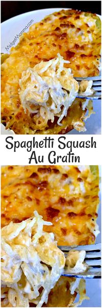 Spaghetti Squash Au Gratin. Easy to make meal that is filled with veggies. Spaghetti Squash Au Gratin is the perfect meal for anytime! Low carbs!!