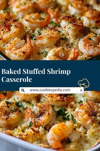 Elevate your next gathering with this easy recipe for Baked Stuffed Shrimp Casserole! Bursting with tender shrimp, crispy breadcrumbs, and savory Parmesan, it's a guaranteed crowd-pleaser. Perfect for parties or weeknight dinners. Try it today!