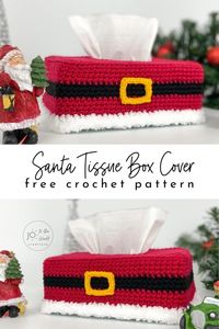 Christmas Crochet Tissue Box Cover - Free Crochet Pattern | Jo to the World Creations