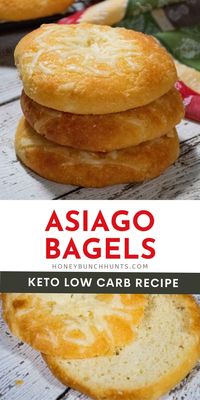 A delicious option to the original asiago bagel, this keto friendly recipe is ready in 30 minutes, is packed with flavor, just 3 net carbs and gluten free! Get this keto recipe and more at Honeybunch Hunts website.