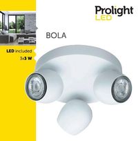 Prolight Bola - Opbouwspot - LED - GU10 - Wit - 3 lichtpunten | bol.com