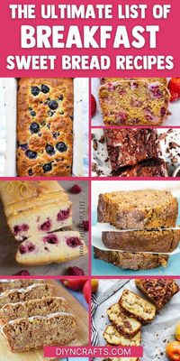 Here are over 25 of the best sweet breakfast bread recipes you will ever try! Tons of fruit, cinnamon, nuts, and more create great flavors! Banana bread, pumpkin bread, apple bread, pear bread, cranberry orange bread, and more! #BreakastBread #BreadRecipes #SweetBreads #BananaBread #AppleBread #CranberryOrange