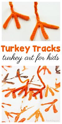 How to Easily Make Turkey Tracks Turkey Art with Kids | Fun-A-Day!