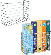 Amazon.com: mDesign Farmhouse Metal Wire Wall & Cabinet Door Mount Kitchen Storage Organizer Basket Rack - Mount to Walls and Cabinet Doors in Kitchen, Pantry, and Under Sink - 2 Pack - Chrome: Kitchen & Dining