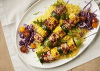 Brochettes de porc, courgettes et maïs - Le porc du Québec