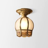 Single-Bulb Flush Mount Lighting Minimalism Scalloped Metal Semi Flush Mount in Brass - Clearhalo